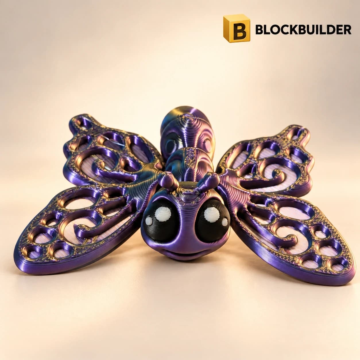 BLOCKBUILDER Motýl fialovozlatý kloubová figurka
