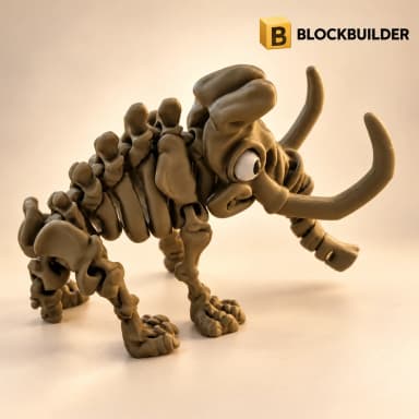 BLOCKBUILDER Velký bronzový mamut kloubová figurka BEZ podstavce