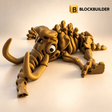 BLOCKBUILDER Velký bronzový mamut kloubová figurka BEZ podstavce
