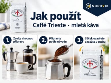 Caffé Trieste mletá káva, 250g, návod k použití