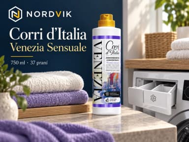 Corri d’Italia koncentrovaná aviváž Venezia Sensuale, 750 ml / 37 praní, produktová fotografie v prostředí Nordvik