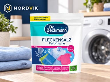 Dr. Beckmann Fleckensalz Oxi-Power odstraňovač skvrn, 400 g, produktová fotografie v prostředí Nordvik