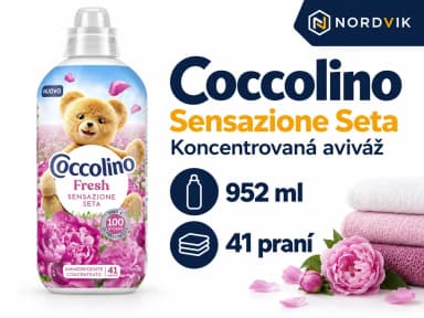 Coccolino Fresh Sensazione Seta koncentrovaná aviváž, 952 ml, produktová infografika