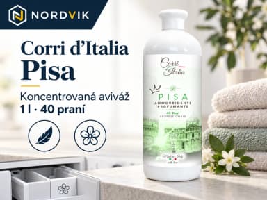Corri d’Italia koncentrovaná aviváž Pisa, 1 l / 40 praní, produktová infografika