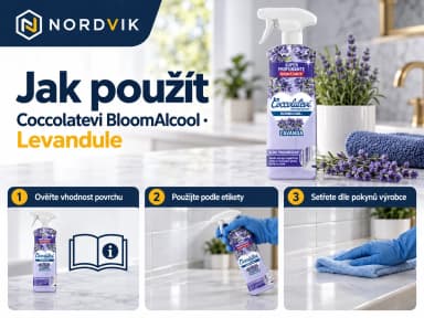 Coccolatevi BloomAlcool univerzálne čistič Levandule, 750 ml, návod k použitia
