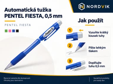 Automatická tužka PENTEL FIESTA, 0,5 mm, návod k použitia