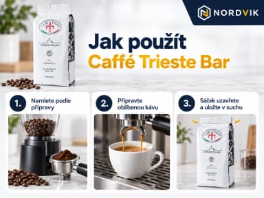 Caffé Trieste Bar zrnková káva, 1000 g, návod k použití