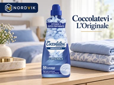 Coccolatevi koncentrovaná aviváž L’Originale, 1,25 l / 50 praní, produktová fotografie v prostředí Nordvik