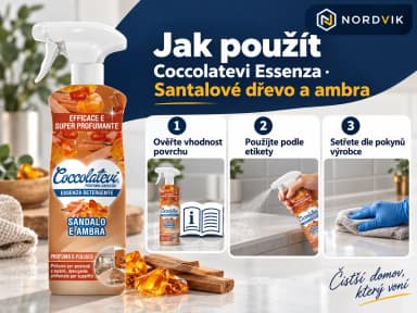 Coccolatevi Essenza univerzální čistič Santalové dřevo a ambra, 750 ml, návod k použití