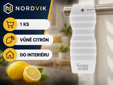 4Toilet vonná záveska do interiéru Citrón, 1 ks, produktová infografika