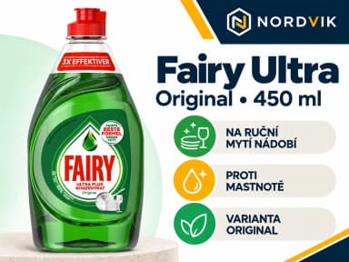 Fairy Ultra prostředek na nádobí Original, 450 ml, produktová infografika