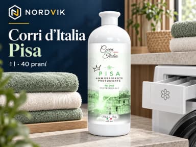 Corri d’Italia koncentrovaná aviváž Pisa, 1 l / 40 praní, produktová fotografie v prostředí Nordvik