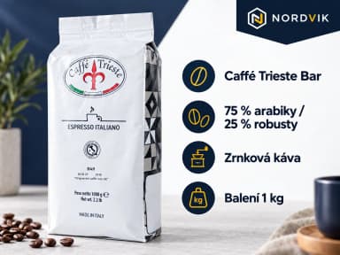 Caffé Trieste Bar zrnková káva, 1000 g, produktová infografika