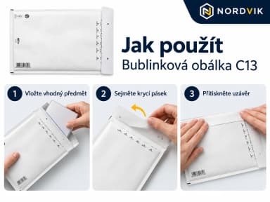 Bublinková obálka C13, 150 x 215 mm, návod k použití