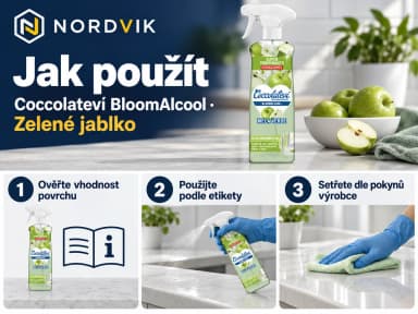 Coccolatevi BloomAlcool univerzálne čistič Zelené jablko, 750 ml, návod k použitia