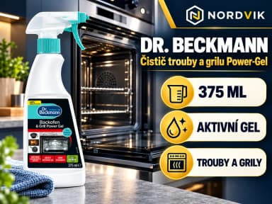 Dr. Beckmann čistič trouby a grilu Power-Gel, 375 ml, produktová infografika
