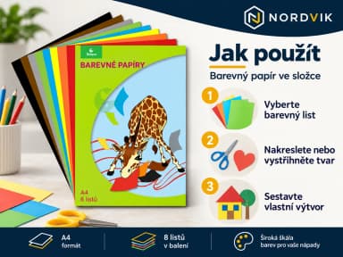Barevný papír ve složce, návod k použitia