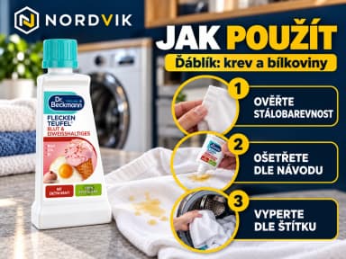 Dr. Beckmann Ďáblík na skvrny Krev a bílkoviny, 50 ml, návod k použití