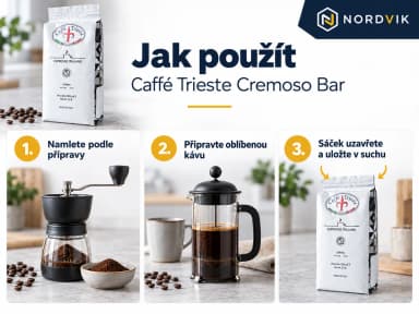 Caffé Trieste CREMOSO BAR zrnková káva, 1000g, návod k použití