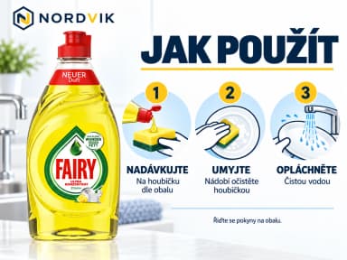 Fairy Ultra prostředek na mytí nádobí Citrón, 450 ml, návod k použití