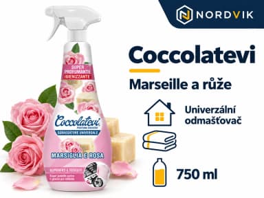 Coccolatevi univerzálne odmašťovač Marseille a růže, 750 ml, produktová infografika