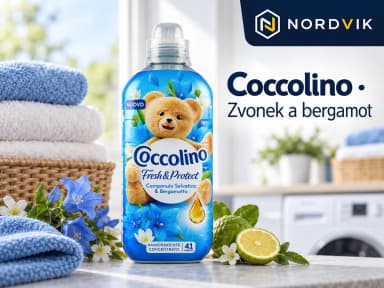 Coccolino tekutá aviváž - Campanula Selvatica & Bergamotto, 41 praní 952 ml, produktová fotografie v prostředí Nordvik