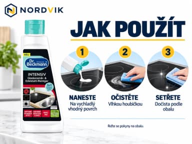 Dr. Beckmann Intensiv čisticí mléko na sklokeramiku a nerez, 250 ml, návod k použití