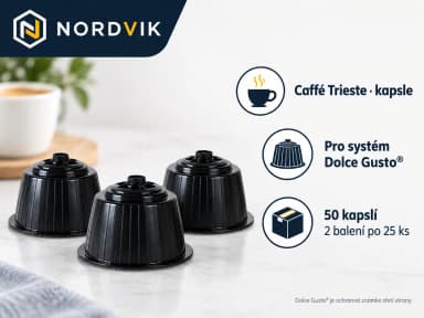 Caffé Trieste DOLCE GUSTO kávové kapsle 50ks, produktová infografika