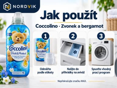 Coccolino tekutá aviváž - Campanula Selvatica & Bergamotto, 41 praní 952 ml, návod k použití