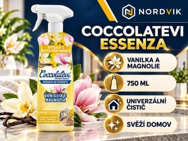 Coccolatevi Essenza univerzálne čistič Vanilka a magnolie, 750 ml, produktová infografika