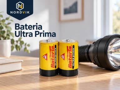 Baterky Bateria Ultra Prima R20 D 1,5V - 2ks, produktová fotografie v prostředí Nordvik