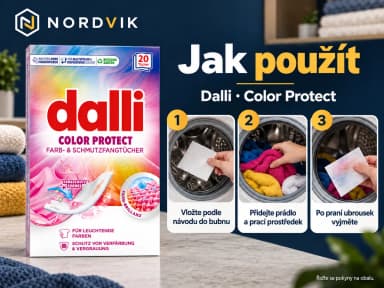 Dalli Color Protect ubrousky proti obarvení prádla, 20 ks, návod k použití