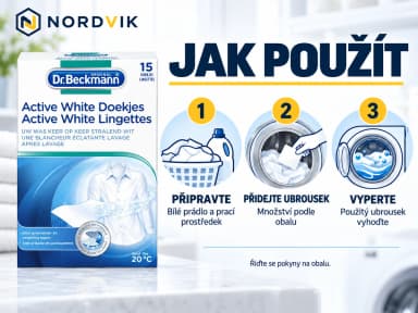 Dr. Beckmann Active White bělicí obrúsky, 15 ks, návod k použitia