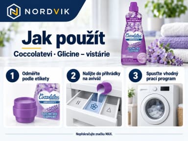 Coccolatevi koncentrovaná aviváž Glicine, vistárie, 1,25 l / 50 praní, návod k použitia