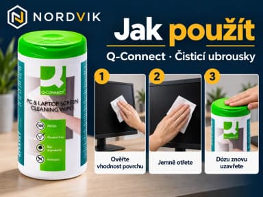 čistiace obrúsky Q-Connect na monitor, 100 ks, návod k použitia