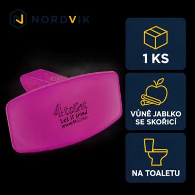 4Toilet vonná záveska na WC Jablko se škoricou, 1 ks, produktová infografika