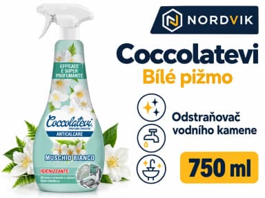 Coccolatevi odstraňovač vodního kamene Bílé pižmo, 750 ml, produktová infografika