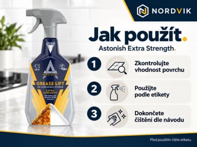 Astonish Specialist Extra Strength odmašťovač, 750 ml, návod k použitia