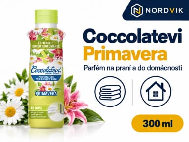 Coccolatevi parfém na praní a do domácnosti Primavera, 300 ml, produktová infografika