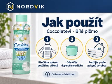 Coccolatevi parfém na praní a do domácnosti Bílé pižmo, 300 ml, návod k použitia