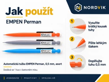 Automatická tužka EMPEN Perman, 0,5 mm, asort, návod k použitia