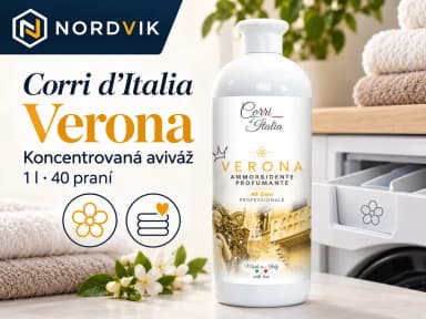 Corri d’Italia koncentrovaná aviváž Verona, 1 l / 40 praní, produktová infografika
