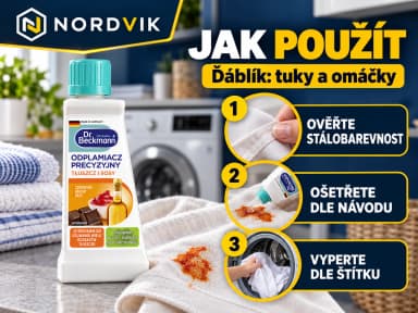 Dr. Beckmann ďáblík na odstraňování skvrn od tuků, omáček a čokolády 50ml, návod k použití