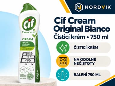 Cif Cream Original Bianco čisticí krém, 750 ml, produktová infografika