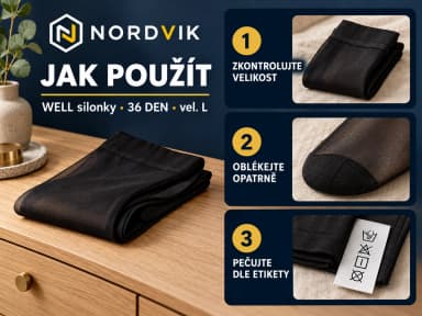 Dámské silonky WELL černé, DEN 36, vel. L, návod k použití