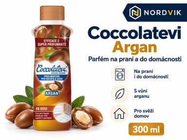 Coccolatevi parfém na praní a do domácnosti Argan, 300 ml, produktová infografika