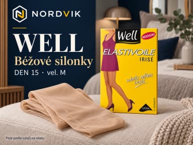 Dámské silonky WELL béžové, DEN 15, vel. M, produktová fotografie v prostředí Nordvik