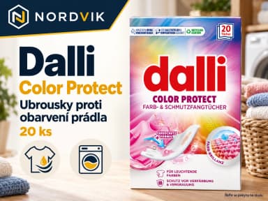 Dalli Color Protect ubrousky proti obarvení prádla, 20 ks, produktová infografika