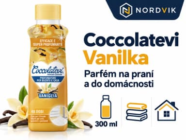 Coccolatevi parfém na praní a do domácnosti Vanilka, 300 ml, produktová infografika