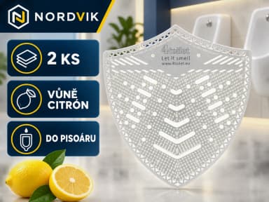 4Toilet SHIELD vonné sítko do pisoáru Citrón, 2 ks, produktová infografika